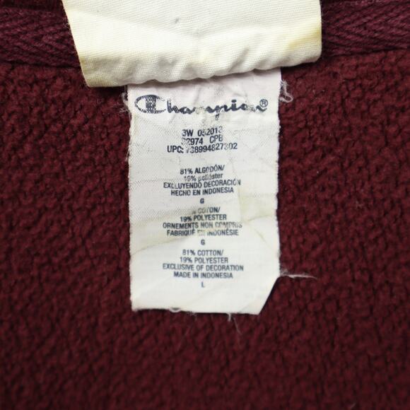 Vintage Champion Men's Reverse Weave SweatShirt Crewneck Burgundy Sz L - Picture 5 of 6